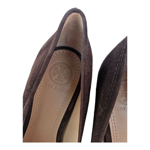 TORY BURCH‎ Brown Suede Heels - Size 6 - Picture 6 of 7